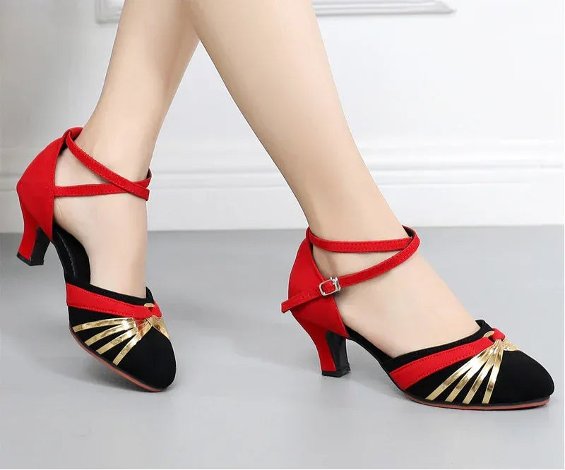 Latin Dance Shoes Female Middle And Soft Bottom Four Seasons - DanaFashionstore
