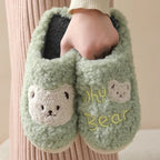 Bear Slippers Winter Warm House Shoes For Women Couple - DanaFashionstore