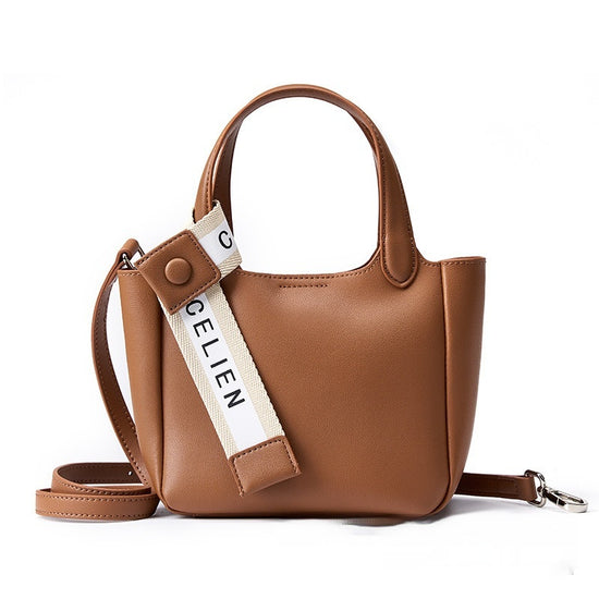 Cattlehide Leather Cross Body Bucket Bag - Dana Fashion
