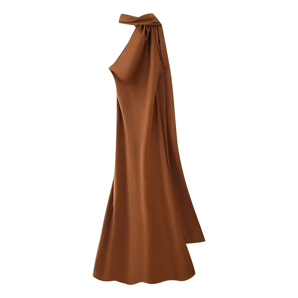 Elegant Satin Ribbon Sling Dress 2026 - Sleeveless Party Dress - DanaFashionstore
