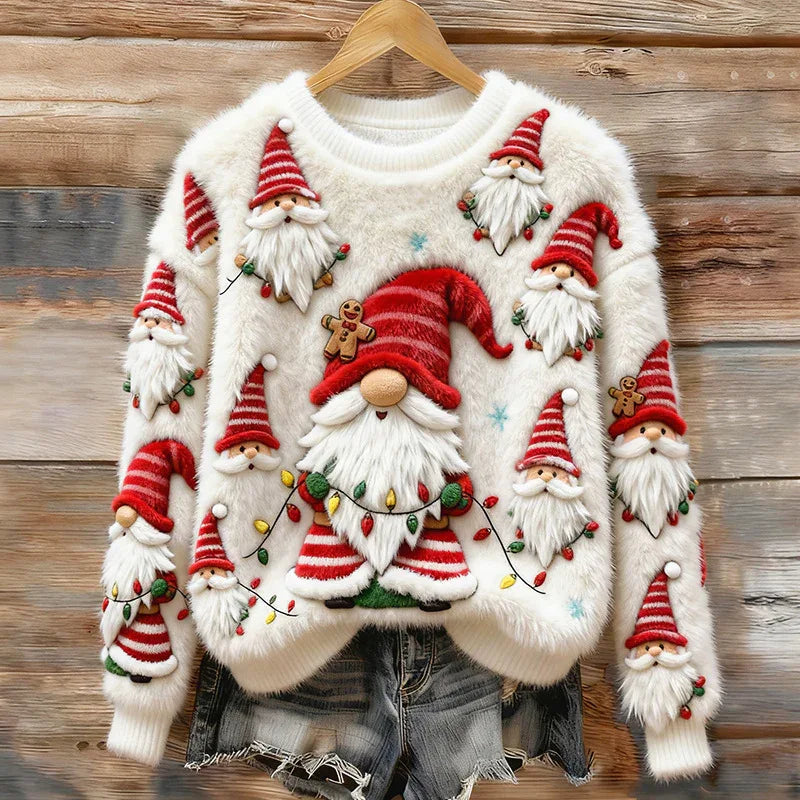Womens Printed Christmas Flannel Hoodie Top - DanaFashionstore