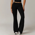 Wool Pleated Yoga Fold High Waist Running Sports Skinny Versatile Bell-bottom Pants Women - DanaFashionstore