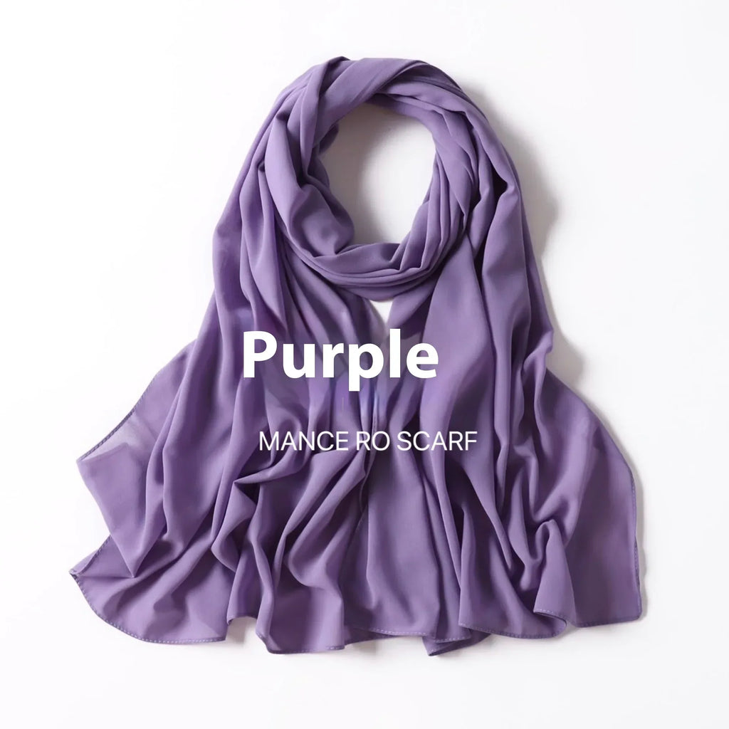Pure Color Pearl Chiffon Scarf Headcloth Veil Chiffon Scarf - DanaFashionstore