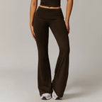 Wool Pleated Yoga Fold High Waist Running Sports Skinny Versatile Bell-bottom Pants Women - DanaFashionstore