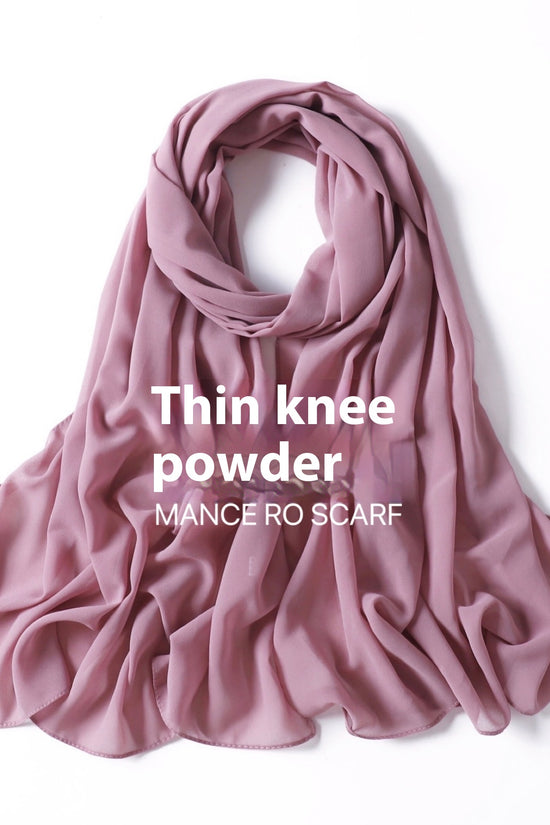 Pure Color Pearl Chiffon Scarf Headcloth Veil Chiffon Scarf