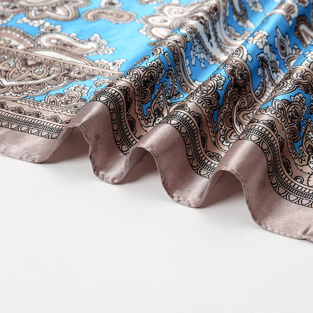 Paisley Printed 90 Square Scarf Retro Fashion Shawl - DanaFashionstore