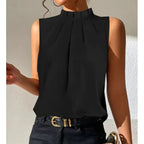 Summer Simple Black Casual Sleeveless Slim Vest - DanaFashionstore
