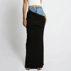 Fashion Black Panel Denim Skirt - DanaFashionstore