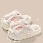 Cute Rabbit Shoes Winter Fuzzy Slippers Women Detachable Washable House Shoes - DanaFashionstore