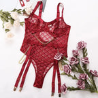 One-piece Lingerie One Piece Dropshipping Metal Chain Grid Passion Sexy Tight Underwear - DanaFashionstore