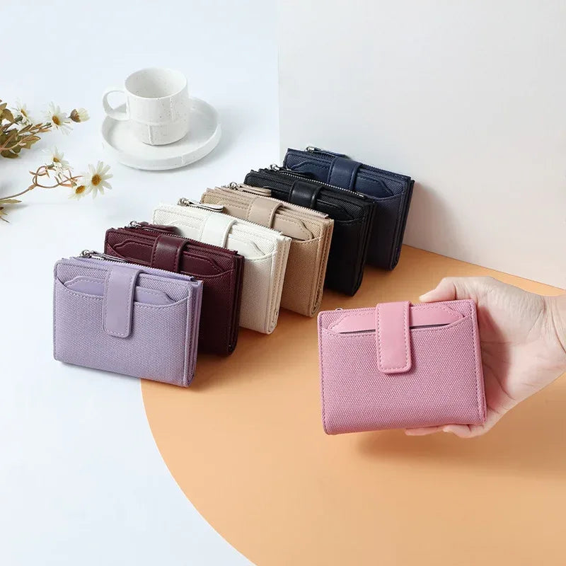 Women's Short Solid Color Leather Wallet - DanaFashionstore