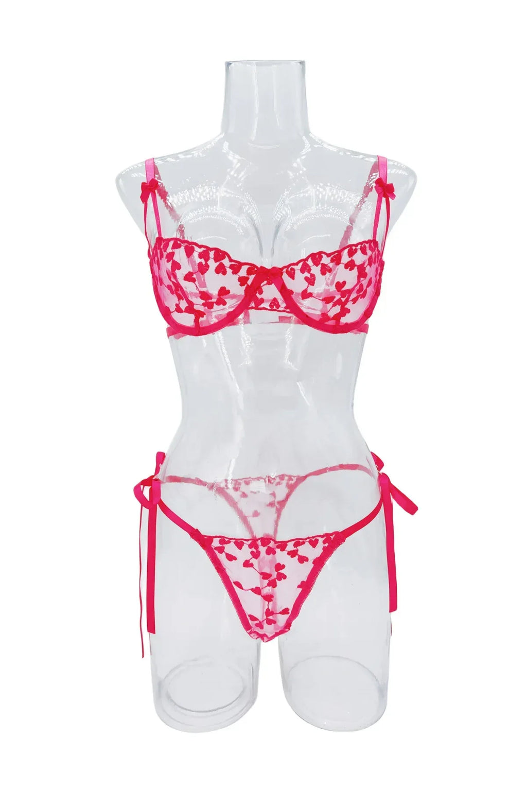 Romantic Love Embroidery Sexy Sling See-through Mesh With Steel Ring - DanaFashionstore