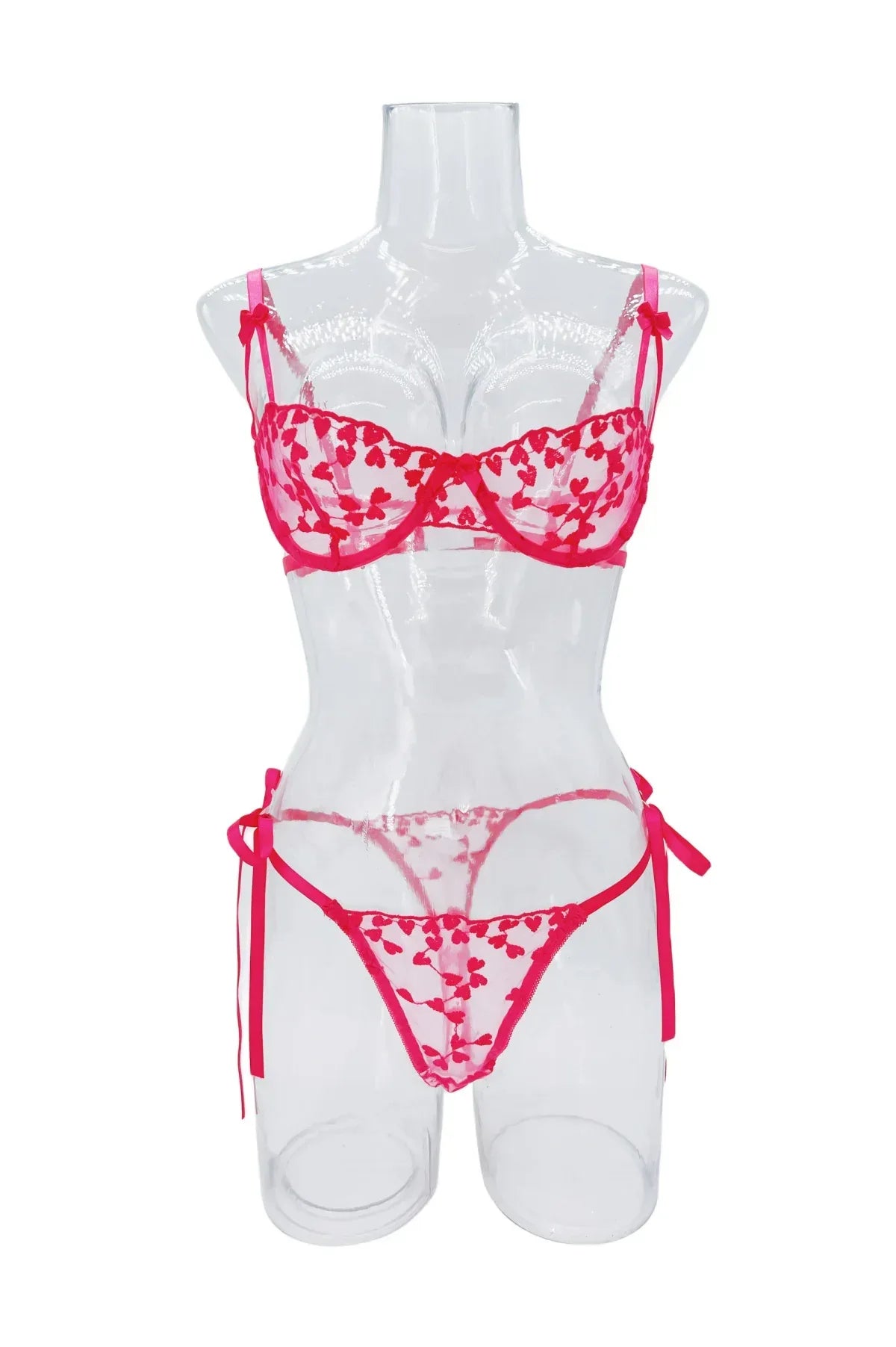 Romantic Love Embroidery Sexy Sling See-through Mesh With Steel Ring - DanaFashionstore