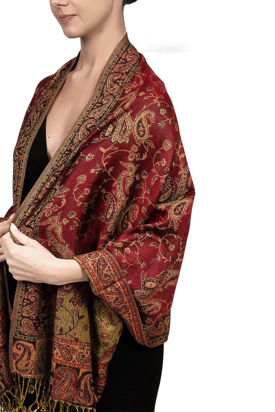 Autumn And Winter Ethnic Style Vintage Tassel Shawl Middle East Paisley Jacquard Scarf For Women
