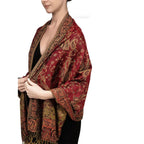 Autumn And Winter Ethnic Style Vintage Tassel Shawl Middle East Paisley Jacquard Scarf For Women - DanaFashionstore