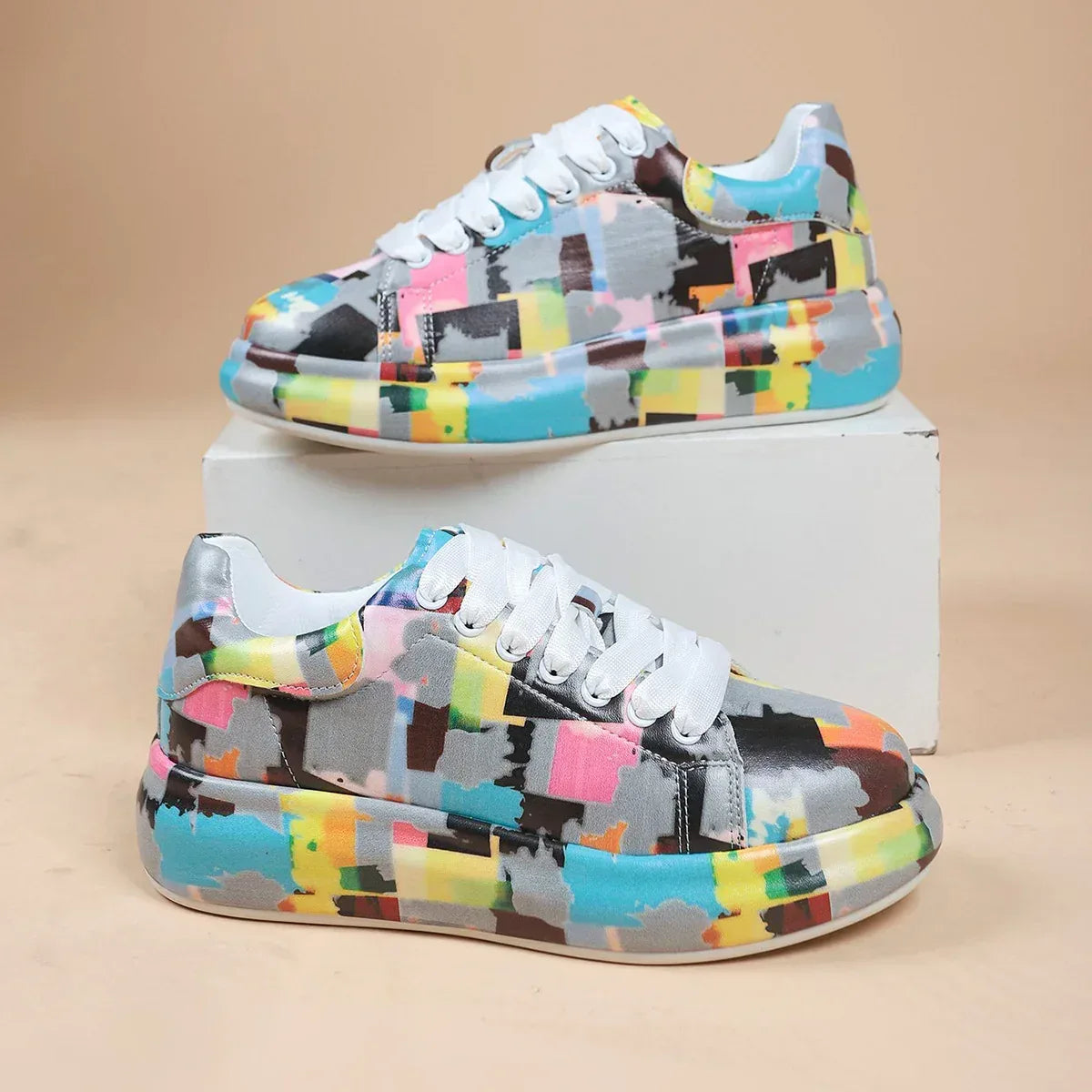 Hand-painted Shoes Women's Platform Casual Shoes Painted Sports - DanaFashionstore