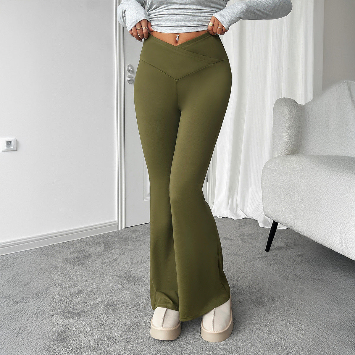 Casual Slim-fitting Belly Contracting Peach Hip Micro-pull Yoga Trousers Women's Clothing - Dana Fashion