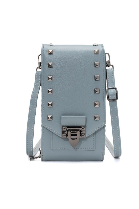 Rivet Design Shoulder Bags Mobile Phone Handbag Solid Color Crossbody Bags Women - Dana Fashion