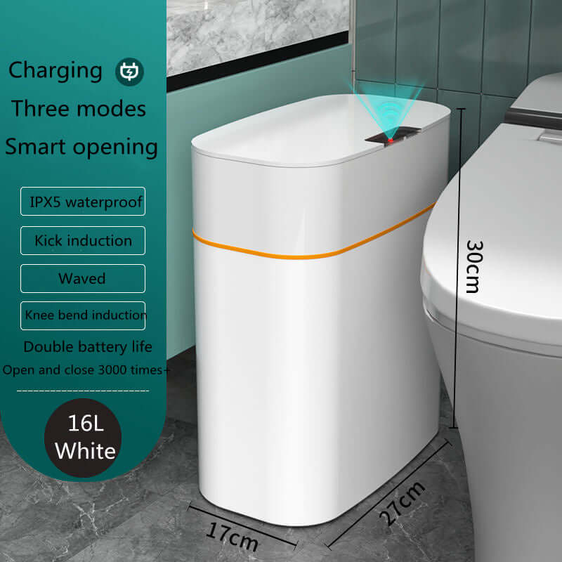 Smart Trash Can With Lid For Bedroom And Living Room Kitchen Storage Box Trash Can Induction Small Car Box Automatic Smart Dustbin Smart Trash Bin $104.30 Dana Fashion Color: White style: 16L Toys & Hobbies Summary: It senses people approaching and opens