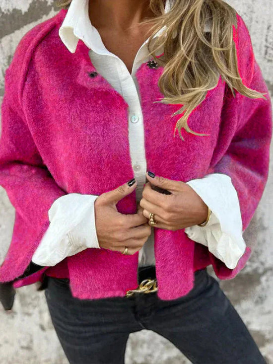 Women's Batwing Sleeve Cardigan Ins Fashion Cropped Jacket Tops Autumn And Winter Loose Short Cashmere Coat - DanaFashionstore