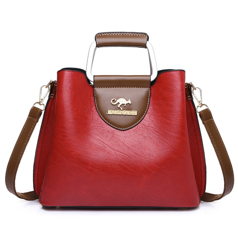 Large Capacity Totes Middle-aged High-grade Soft Leather Shoulder - Dana Fashion