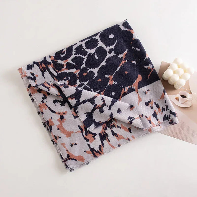 Leopard Print Artificial Cashmere Scarf Women's Warm Scarf Winter - DanaFashionstore