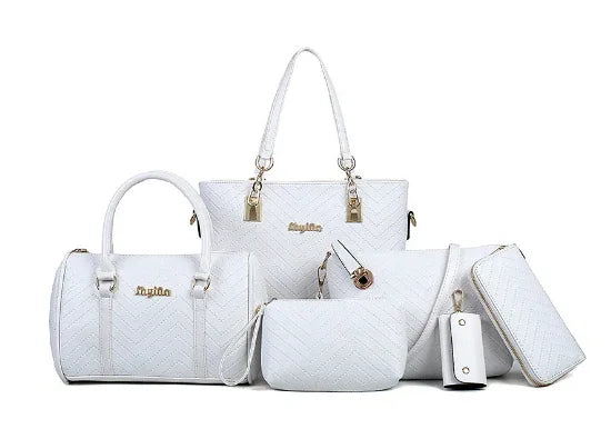 Fashionable And Trendy Embossed Six Piece Set Mother Bag - DanaFashionstore