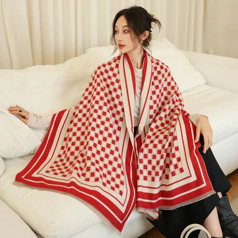 Female Versatile Fashion Thickened Warm Cashmere Scarf - DanaFashionstore