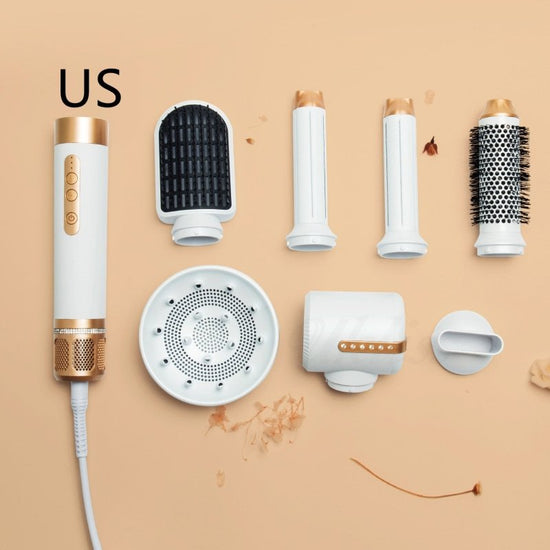 7-in-1 Hot Air Comb Automatic Curling Wand $159.00 Dana Fashion Color: 7in one platinum Electrical outlet: US Beauty Tools Product information: Product category: Hair straighteners Casing process: PTC+ABS Function: Hair dryer for straight and curly hair H