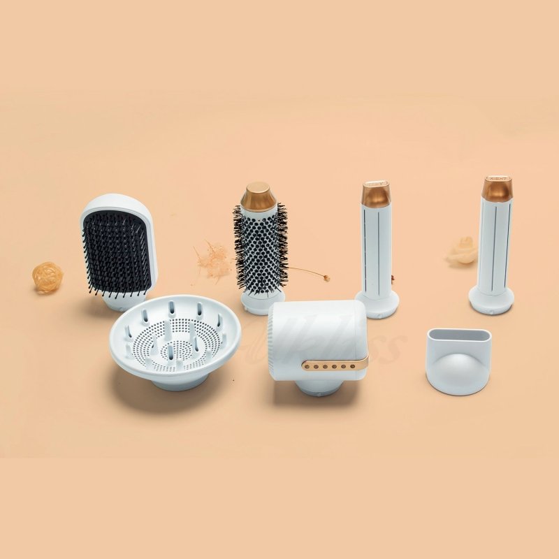 7-in-1 Hot Air Comb Automatic Curling Wand $159.00 Dana Fashion Color: 7in one platinum Electrical outlet: EU Beauty Tools Product information: Product category: Hair straighteners Casing process: PTC+ABS Function: Hair dryer for straight and curly hair H