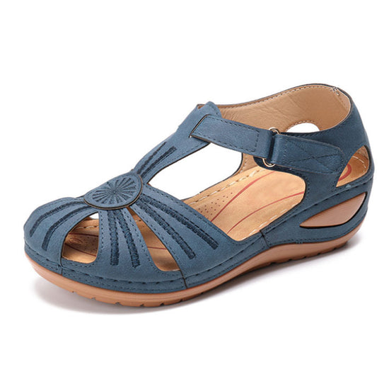 Women's line anti-slip lightweight round toe wedge sandals