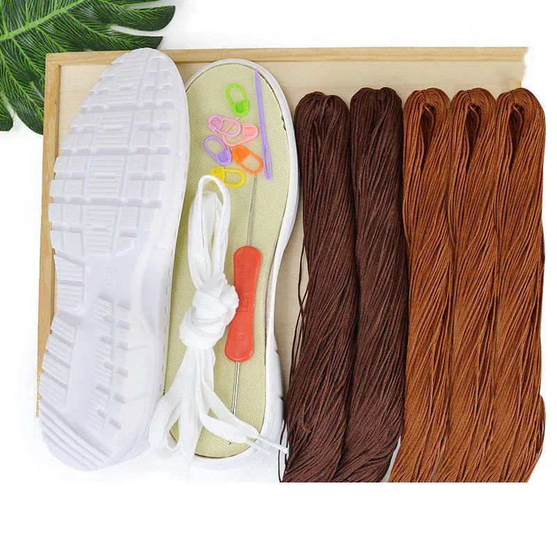 Hand Woven Sandals Hollow Crochet Breathable Shoe Material Pack - DanaFashionstore