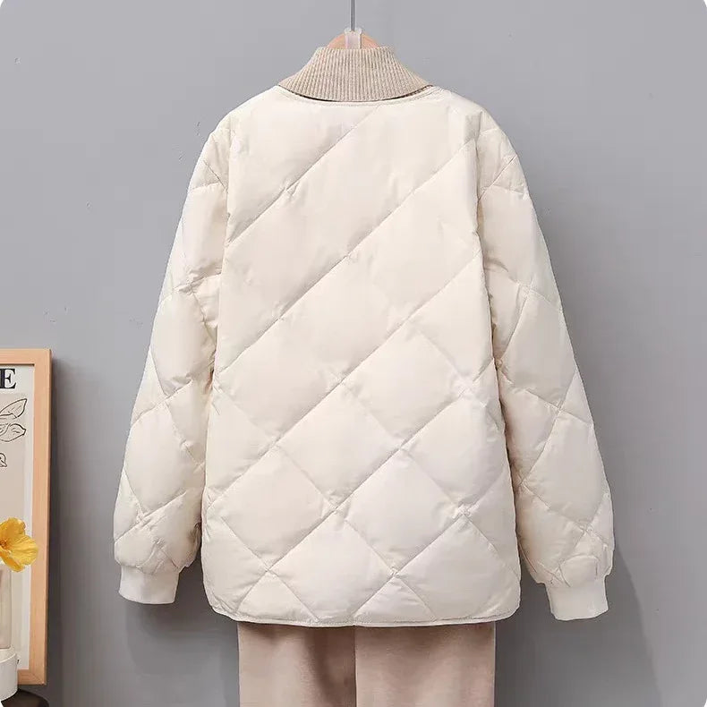 Rhombus Down Jacket Women's Short Coat - DanaFashionstore
