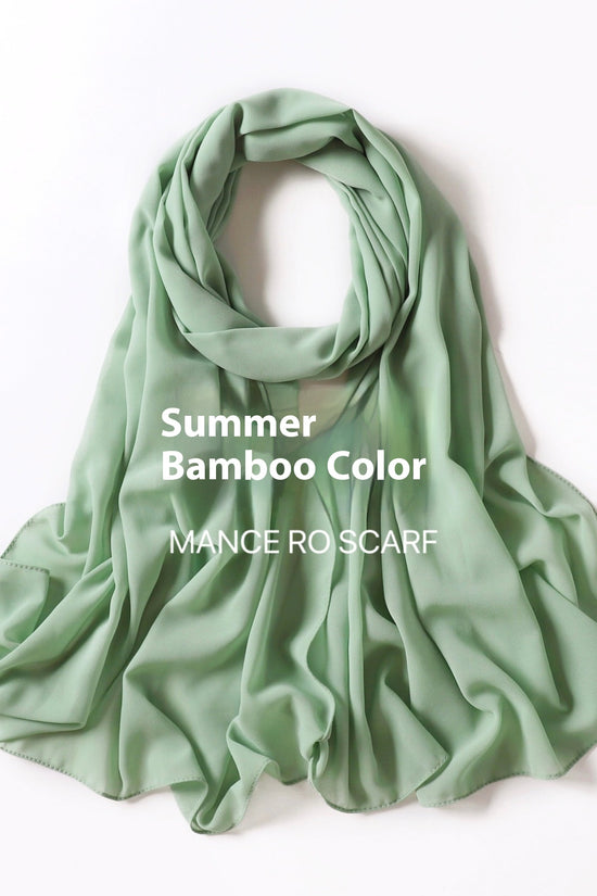 Pure Color Pearl Chiffon Scarf Headcloth Veil Chiffon Scarf