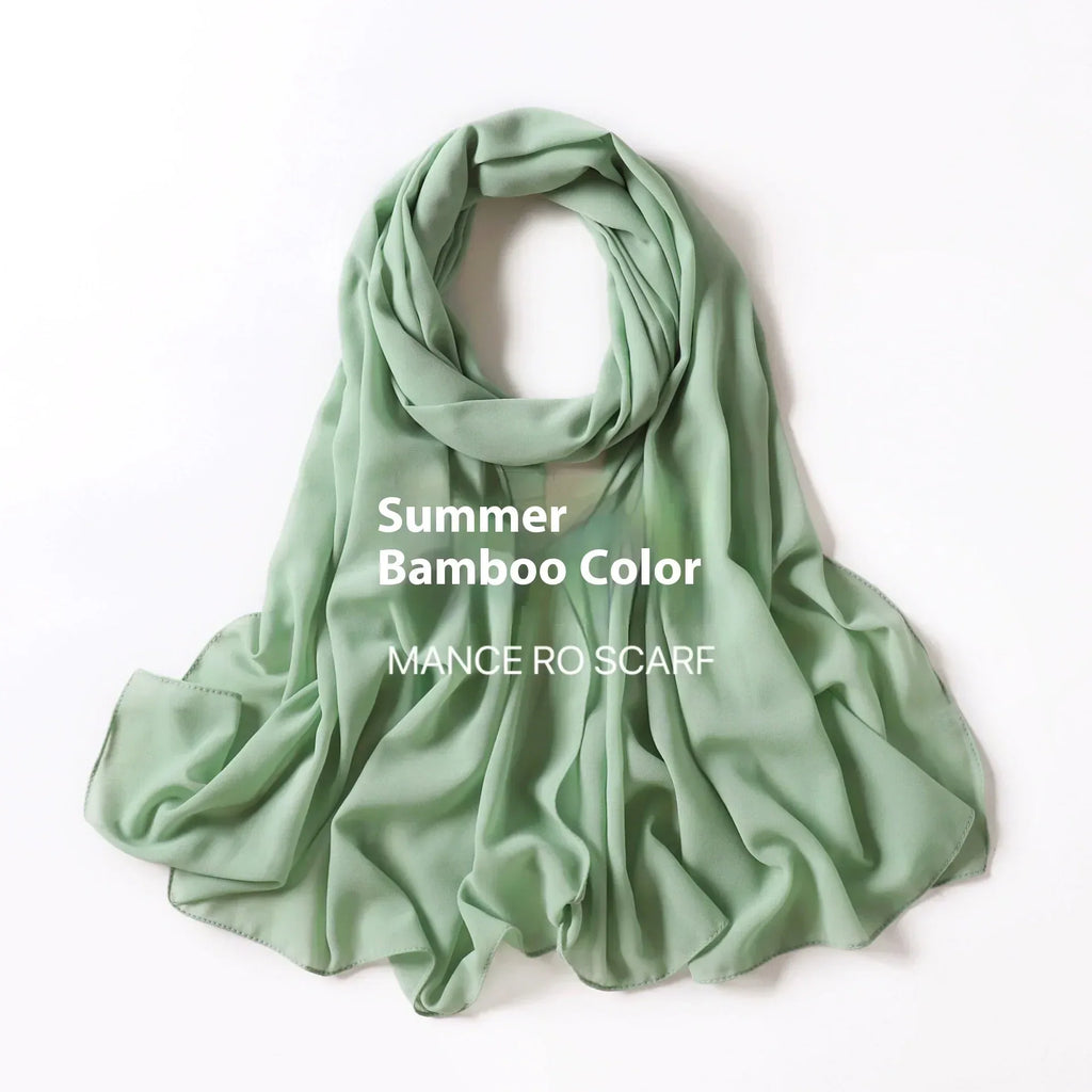 Pure Color Pearl Chiffon Scarf Headcloth Veil Chiffon Scarf - DanaFashionstore