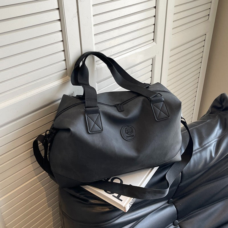 Leisure Large Capacity Luggage Storage PU Leather Shoulder Sports Gym Bag - Dana Fashion