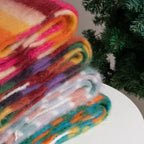 Rainbow Dopamine Mohair Tassel Scarf - DanaFashionstore