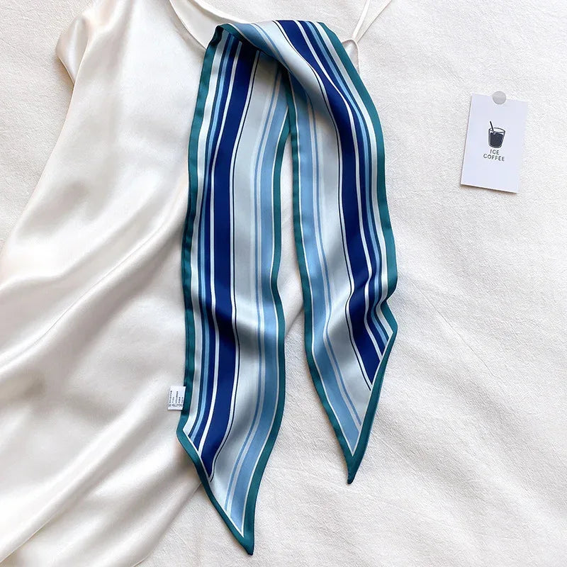 Narrow Long Strip Small Silk Scarf Women Fashion Leopard Pattern - DanaFashionstore