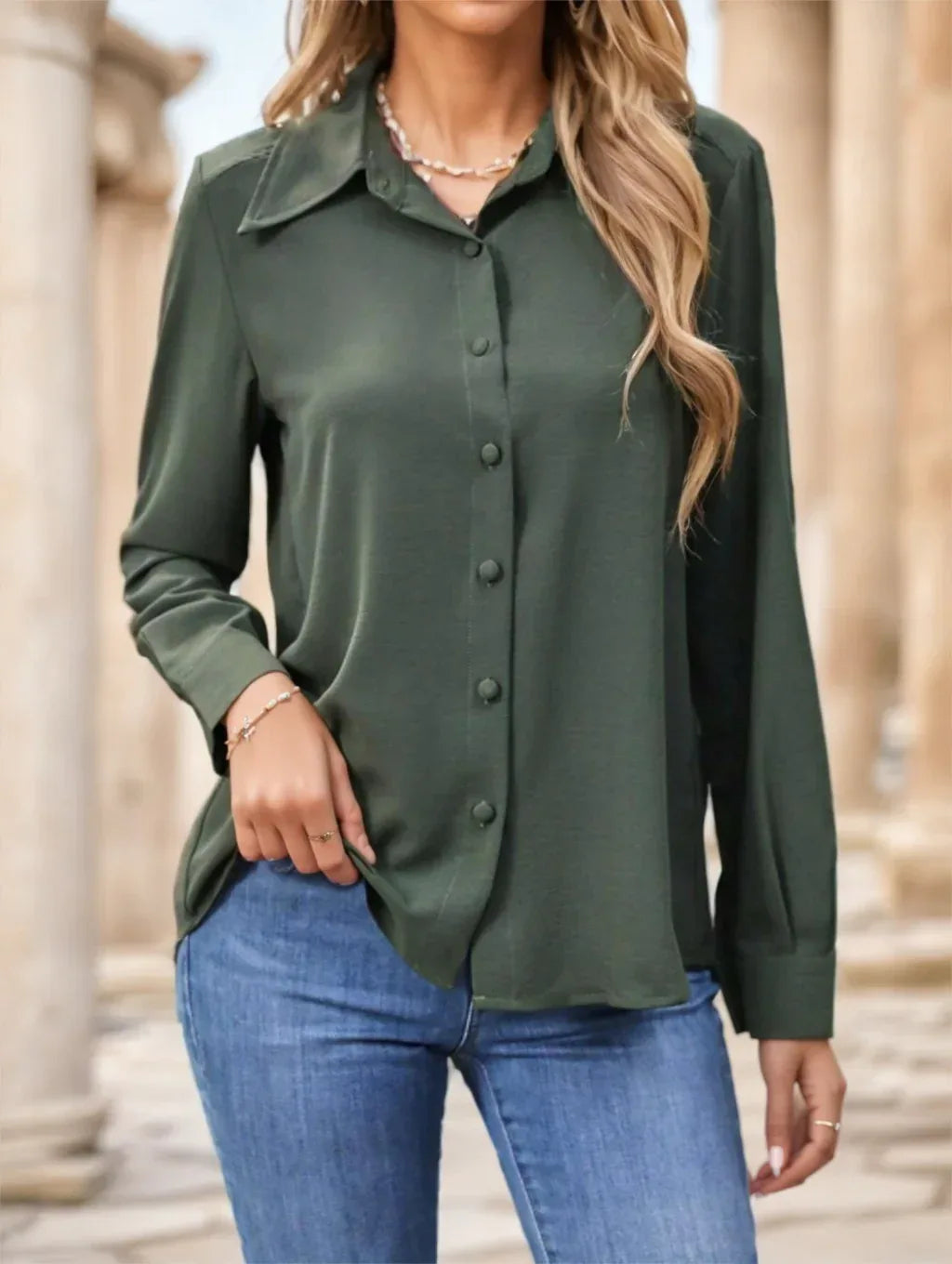Ladies' Solid-colored Shirts - DanaFashionstore