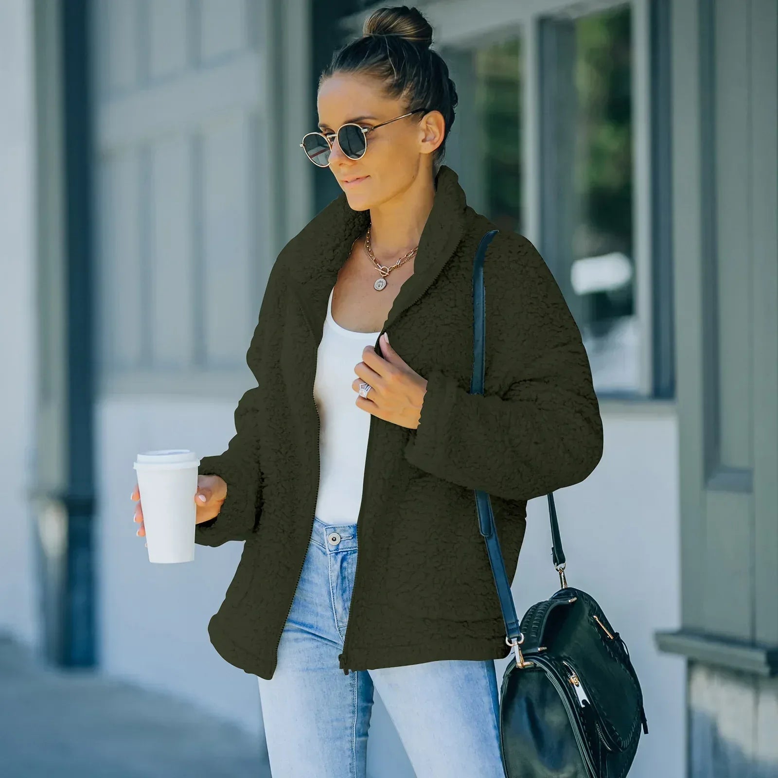 Fashionable Plush Warm Jacket Women - DanaFashionstore