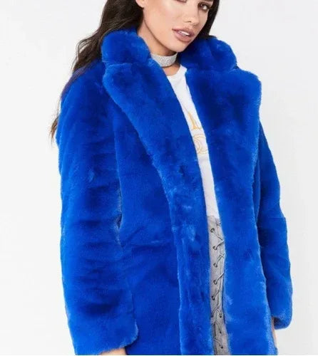 Faux Fur Coat Women 2025 - Long Sleeve Warm Plus Size Winter Jacket - DanaFashionstore