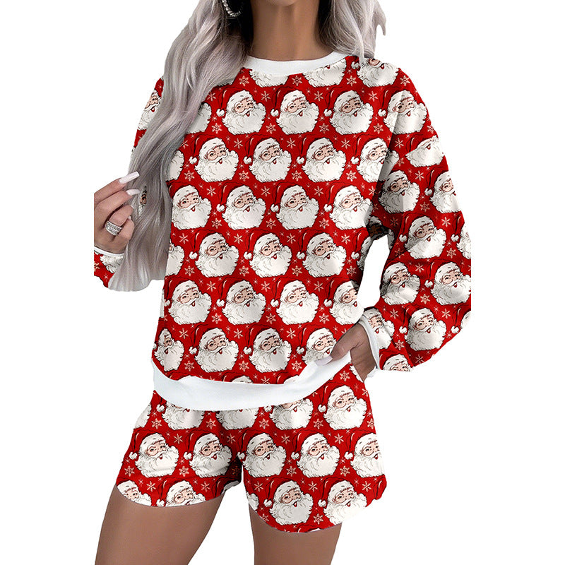 Women's Cute Style Printed Long Sleeve Casual Suit
