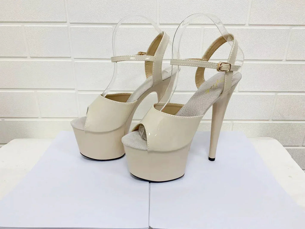 Summer New Patent Leather Fish Toe Shoes For Women High Heels Fine Sexy - DanaFashionstore