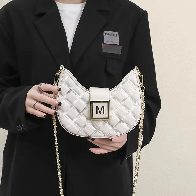 High-end New Fashion Rhombus Single Shoulder Underarm All-match Niche Texture Chain Messenger Bag - DanaFashionstore