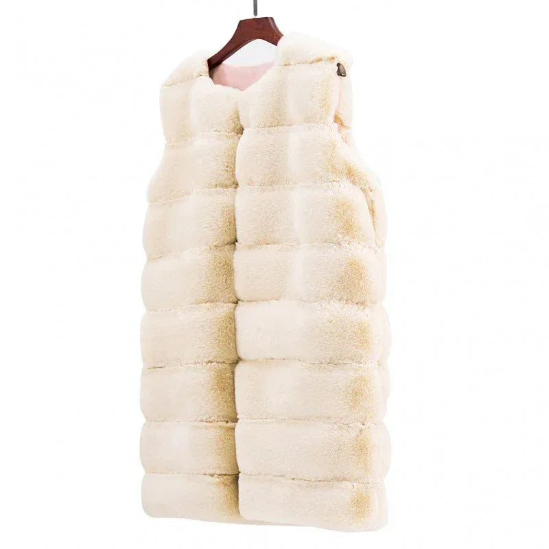 Fur Long Vest Cotton-padded Coat - DanaFashionstore