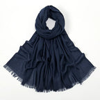 Flat Slub Cotton Solid Color Scarf Breathable Monochrome - DanaFashionstore