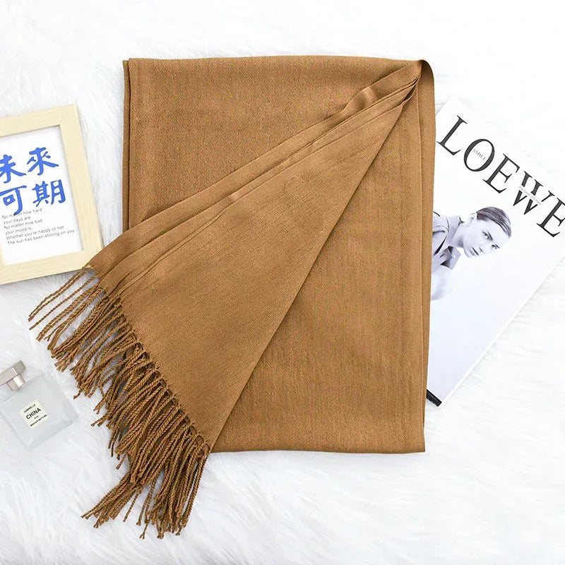 Annual Meeting Warm Cashmere Tassel Scarf - DanaFashionstore