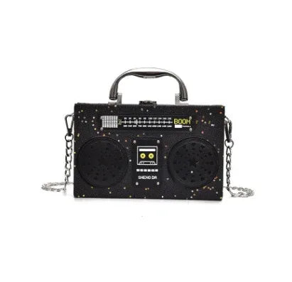 Sequins box bag radio handbag bright surface Harajuku wind Messenger bag - DanaFashionstore
