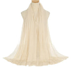 Pleated Viscose Yarn Monochrome Scarf Natural Wrinkled Cotton And Linen Burrs - DanaFashionstore