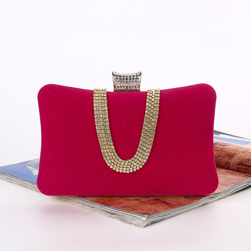 Suede European And American Food Bag U-shaped Diamond - Dana Fashion